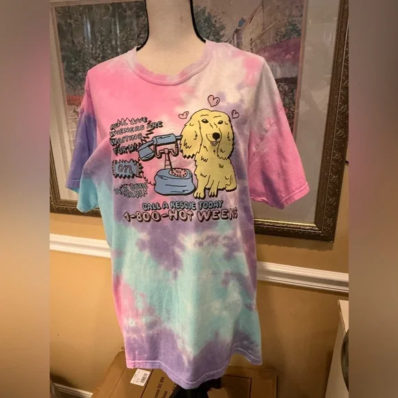 Bean Goods Dachshund Tie-Dyed Tee perfect for Easter and Spring/Summer size XL - Picture 6 of 11
